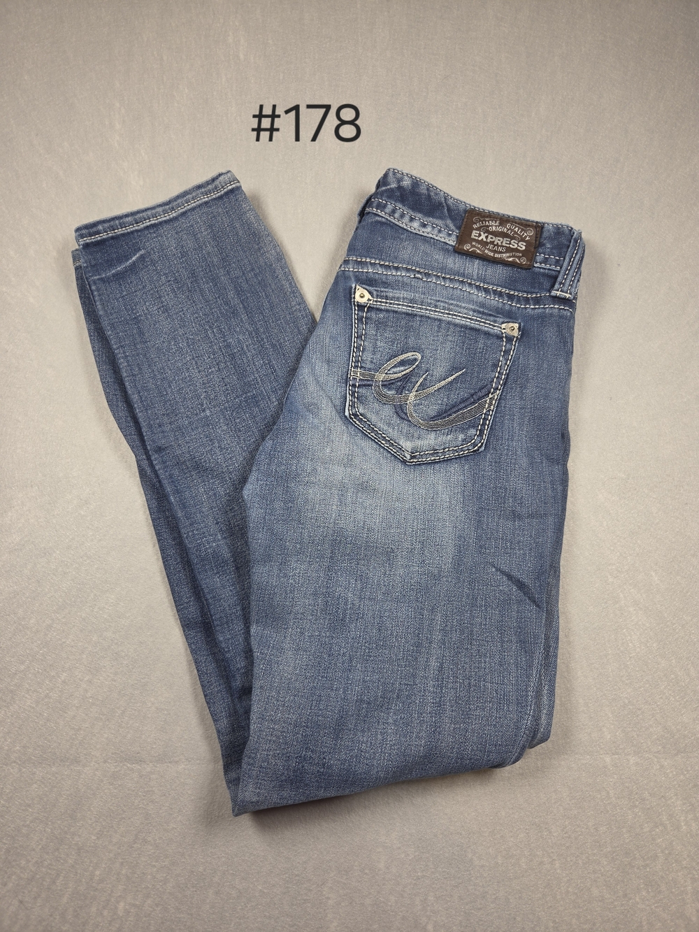 Express Skinny Low Rise Jeans (Size 8R)
